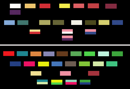 ガテニヨメソッドの色チャート ガテニヨメソッドの色チャート